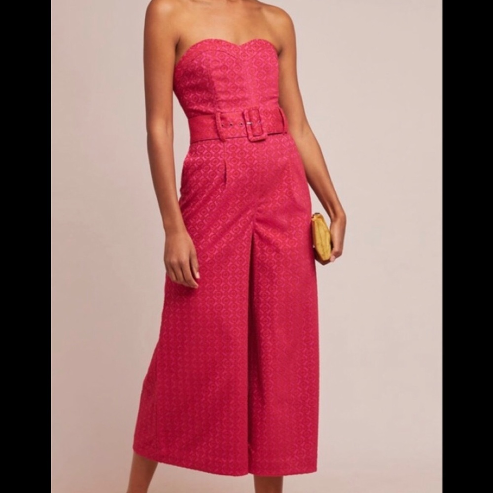 NWT ETT:TWA Anthropologie Haley Jumpsuit Hot Pink